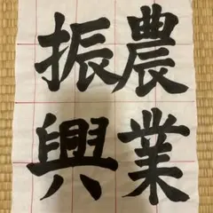 2025JA書道コンクール中2年半紙手本『農業振興』楷書
