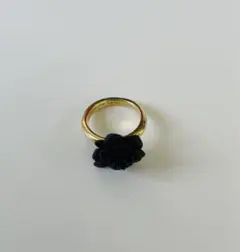 MARC JACOBS ローズリング 黒ゴールド