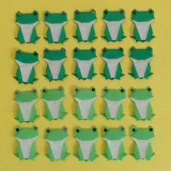 No.891(*´ω｀*)ミニミニカエル折り紙「20個」☆緑×黄緑☆