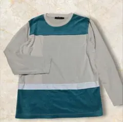 【レイジブルー】異素材カットソー　プルオーバー　ストレッチ　長袖　メンズ　秋冬