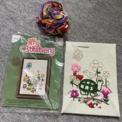 アメリカ　刺繍キット　動物　お花　ちょうちょ　かめ　鳥