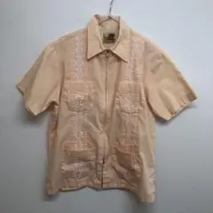 キューバシャツ　GUAYABERA 薄オレンジ　Mサイズ