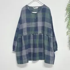 7822 supernove ブロックチェックチュニック ベーシック 長袖 L
