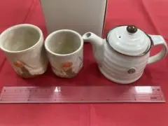 萩焼 ペア 湯呑み & 九谷焼 急須 (吉田屋風)
