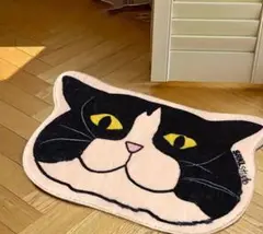 ①【新品未使用品】猫柄滑り止め付きマット