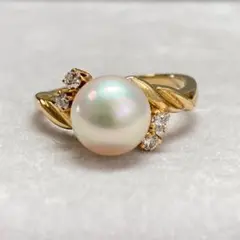 ミキモトのパールリング K18 真珠の指輪 MIKIMOTO