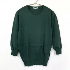 ☆【ストラスブルゴ】サマーニット 七分袖 綿混 サイドスリット サイズ38