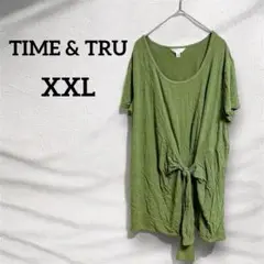 TIME & TRU 【XXL】オリーブグリーン Tシャツ カーキ khaki