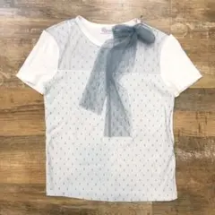 RED VALENTINO 切替 チュール カットソー Tシャツ リボン