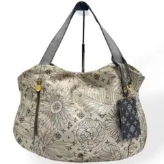 美品　Russet ラシットトートバッグ シャンパンゴールド 花柄 A4