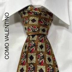TG2608 COMO VALENTINO パターン柄 シルク ネクタイ
