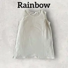 Rainbow クルーネックタンクトップ ノースリーブシャツ (F) ホワイト系