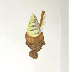 色鉛筆画 (原画)A4 たい焼きアイスクリーム