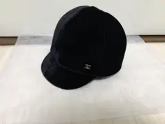 シャネル ココマーク キャスケット S ベロア ブラック