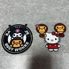 ハローキティとエイプのコラボ ペンラステッカー２枚セット！防水加工！新品♪