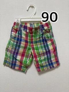 90サイズ チェック柄パンツ