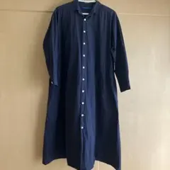 NATURAL LAUNDRY ナチュラルランドリー　長袖ワンピース　ネイビー