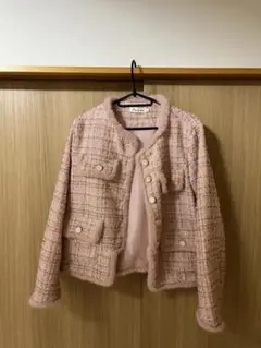 ツイードジャケット ピンク