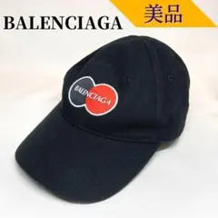 【美品】バレンシアガ ロゴ キャップ 帽子 希少 黒