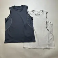 【2枚セット】オールドユニクロ　ノースリーブ　グレーとホワイト　L