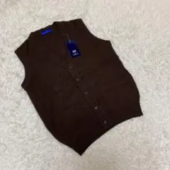 【タグ付】MONSIEUR PARIS ニットベスト　カシミヤ100% 茶　M