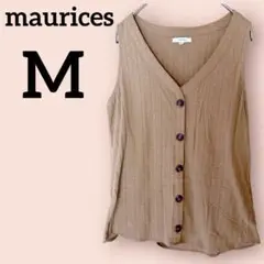 美品✨maurices 【M】ブラウン ノースリーブシャツ