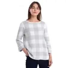 ☆未使用タグ付☆Barbour チェック柄 7分袖　ニット　トップス