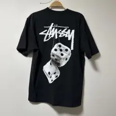 Stussy サイコロ 半袖Tシャツ ブラックFUZZY DICE TEE