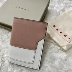 ✨極美品✨ MARNI 二つ折り財布 ミニウォレット マルチカラー ピンク