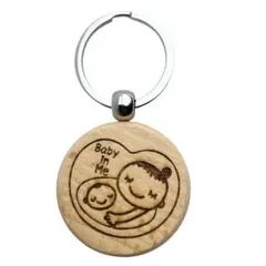 【匿名配送】木製 マタニティマーク ハンドメイド キーホルダー 無地③