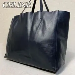 410B24|セリーヌ ホリゾンタルカバ トートバッグ 本革 ブラック 箔押し