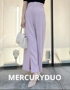 【新品タグ付き】マーキュリーデュオ ハイウエストサイドバックルワイドパンツ S