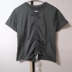 JULES+RAE オリーブ フロントギャザー Tシャツ