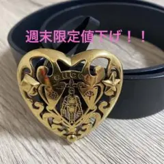 GUCCI ハートクレスト ベルト バックル ベルト ゴールド