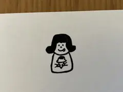 消しゴムはんこ/アイス持つ女の子