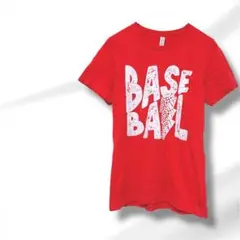 赤色 BASEBALL Tシャツ CANVAS製　S