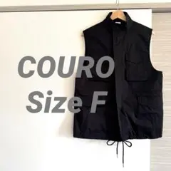 【新品タグ付】COURO ブラックM-65ミリタリーベスト SizeFジッパー付