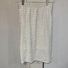 ホワイトメッシュタイトスカート