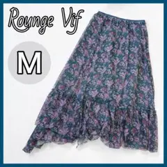 RougeVif スカート Mサイズ ロングスカート 花柄 透け感 フレア 38