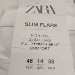 新品、未使用★ZARA ダメージデニム白 46