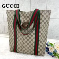 美品✨GUCCI オールドグッチ シェリーライン GGロゴ トートバッグ A4可