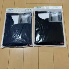 新品未使用UNIQLOユニクロエアリズムUネックTブラックネイビーLAIRism