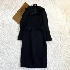 超高級☆ 美品 GUCCI カシミヤ混 ロングコート ウール ホースビット 黒