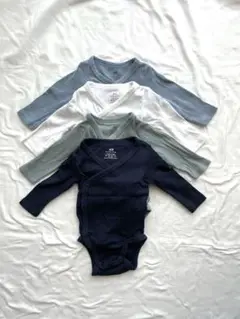 H&M ロンパース・カバーオール ベビー肌着 4色セット 1~2M