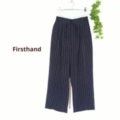 ファーストハンド ワイドパンツ　ダブルウエスト　ピンストライプ　ネイビー　S