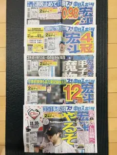 高橋宏斗　中日　中日ドラゴンズ　中日スポーツ名古屋版5部【未読品】