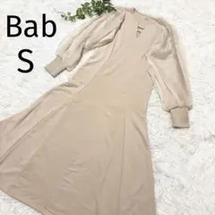 【極美品】Bab フレアーライン長袖オーガンジーワンピース　S