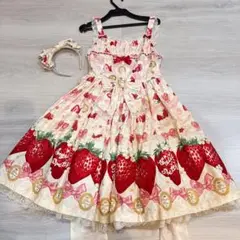 未使用アンジェリックプリティMelty Berry PrincessJSKセット Melty Berry Princess Shirring JSK by Angelic Pretty