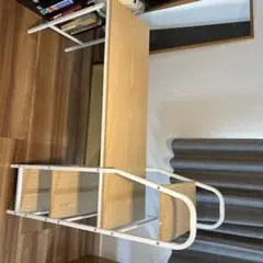 ナチュラル木製3段パソコンデスク