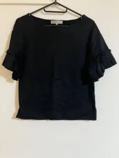 【used】M-PREMIER 黒 ブラック フリル袖 トップス